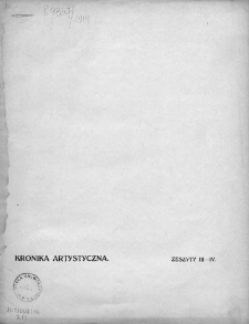 Kronika Artystyczna. 1914. Nr 3-4