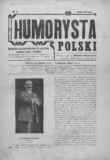 Humorysta Polski. Dwutygodnik artystyczny ilustrowany dla wszystkich, poświęcony scenie i rozrywkom. 1911. Nr 5