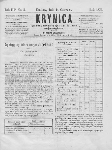 Krynica : tygodnik poświęcony ojczystym zakładom zdrojowo-kąpielowym. 1875, nr 3