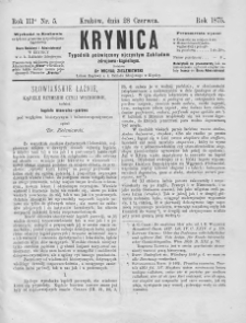 Krynica : tygodnik poświęcony ojczystym zakładom zdrojowo-kąpielowym. 1875, nr 5