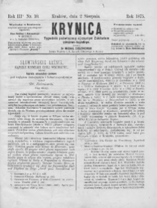 Krynica : tygodnik poświęcony ojczystym zakładom zdrojowo-kąpielowym. 1875, nr 10