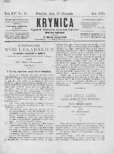 Krynica : tygodnik poświęcony ojczystym zakładom zdrojowo-kąpielowym. 1875, nr 13