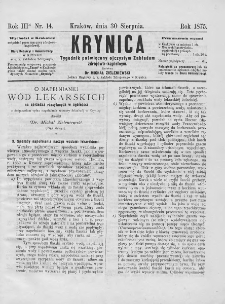 Krynica : tygodnik poświęcony ojczystym zakładom zdrojowo-kąpielowym. 1875, nr 14