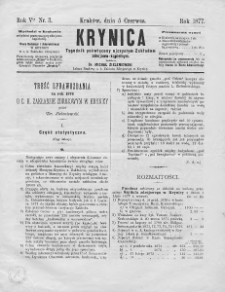 Krynica : tygodnik poświęcony ojczystym zakładom zdrojowo-kąpielowym. 1877, nr 3