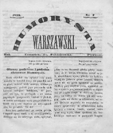 Humorysta Warszawski. 1839. Rok I, nr 7