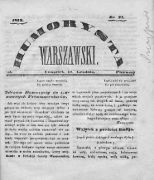 Humorysta Warszawski. 1839. Rok I, nr 21