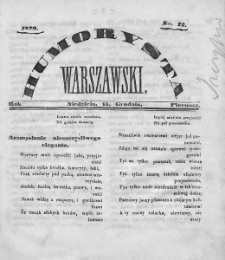 Humorysta Warszawski. 1839. Rok I, nr 22