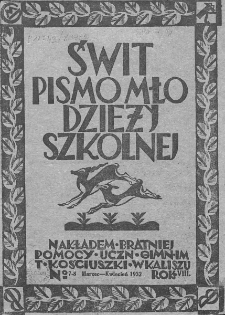Świt. Pismo młodzieży szkolnej. 1932, nr 7-8