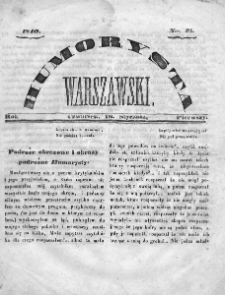 Humorysta Warszawski. 1840. Rok I, nr 31