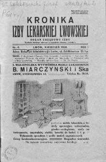 Kronika Izby Lekarskiej Lwowskiej : organ urzędowy Izby. 1930. Nr 6
