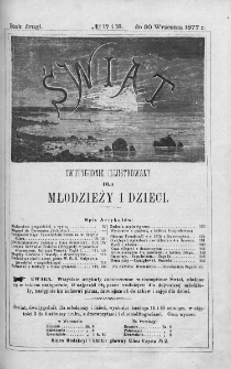 Świat : dwutygodnik illustrowany dla młodzieży i dzieci. 1877. Nr 17-18