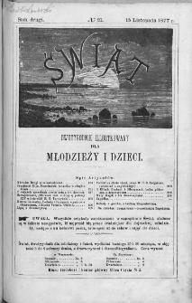 Świat : dwutygodnik illustrowany dla młodzieży i dzieci. 1877. Nr 21
