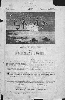 Świat : dwutygodnik illustrowany dla młodzieży i dzieci. 1878. Nr 18