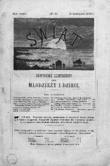 Świat : dwutygodnik illustrowany dla młodzieży i dzieci. 1878. Nr 21