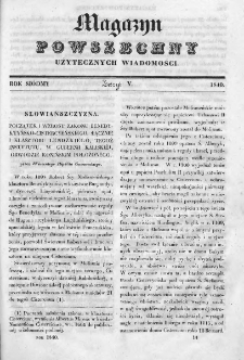 Magazyn Powszechny : dziennik użytecznych wiadomości. 1840, nr 5