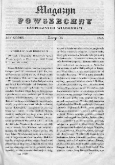Magazyn Powszechny : dziennik użytecznych wiadomości. 1840, nr 6
