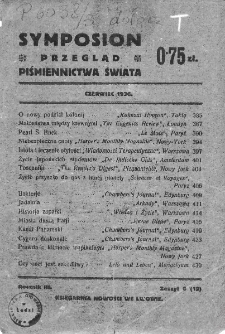 Symposion : przegląd piśmiennictwa świata. 1936. Zesz. 6