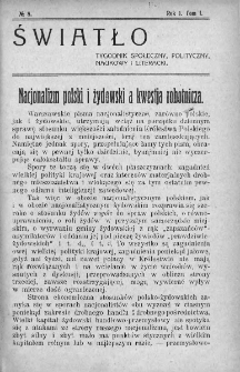Światło : tygodnik społeczny, polityczny, naukowy i literacki. 1912. Nr 8
