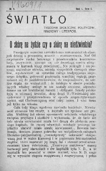 Światło : tygodnik społeczny, polityczny, naukowy i literacki. 1912. Nr 9