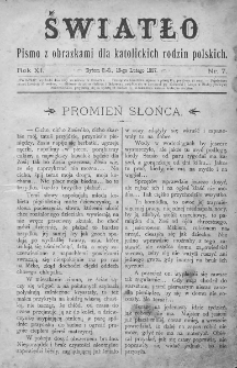 Światło : pismo z obrazkami dla katolickich rodzin polskich. Rok XI. 1897, nr 7