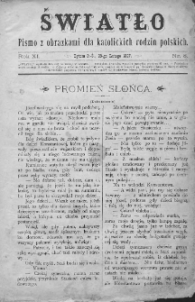 Światło : pismo z obrazkami dla katolickich rodzin polskich. Rok XI. 1897, nr 8