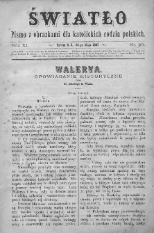 Światło : pismo z obrazkami dla katolickich rodzin polskich. Rok XI. 1897, nr 20