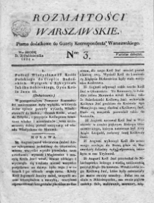 Rozmaitości Warszawskie : pismo dodatkowe do Gazety Korrespondenta Warszawskiego. 1824. Nr 3