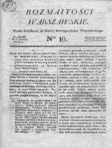 Rozmaitości Warszawskie : pismo dodatkowe do Gazety Korrespondenta Warszawskiego. 1824. Nr 10