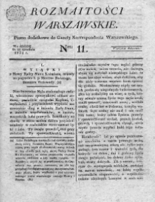Rozmaitości Warszawskie : pismo dodatkowe do Gazety Korrespondenta Warszawskiego. 1824. Nr 11