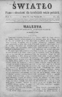 Światło : pismo z obrazkami dla katolickich rodzin polskich. Rok XI. 1897, nr 37