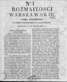 Rozmaitości Warszawskie : pismo dodatkowe do Gazety Korrespondenta Warszawskiego. 1828. Nr 1