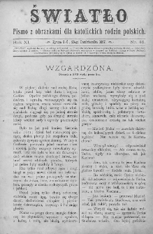 Światło : pismo z obrazkami dla katolickich rodzin polskich. Rok XI. 1897, nr 43