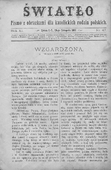 Światło : pismo z obrazkami dla katolickich rodzin polskich. Rok XI. 1897, nr 47