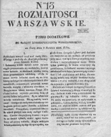 Rozmaitości Warszawskie : pismo dodatkowe do Gazety Korrespondenta Warszawskiego. 1828. Nr 13