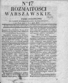 Rozmaitości Warszawskie : pismo dodatkowe do Gazety Korrespondenta Warszawskiego. 1828. Nr 17