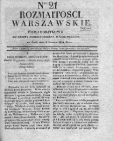Rozmaitości Warszawskie : pismo dodatkowe do Gazety Korrespondenta Warszawskiego. 1828. Nr 21