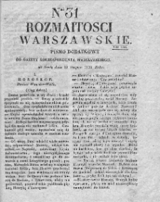 Rozmaitości Warszawskie : pismo dodatkowe do Gazety Korrespondenta Warszawskiego. 1828. Nr 31