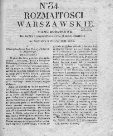 Rozmaitości Warszawskie : pismo dodatkowe do Gazety Korrespondenta Warszawskiego. 1828. Nr 34