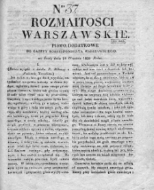 Rozmaitości Warszawskie : pismo dodatkowe do Gazety Korrespondenta Warszawskiego. 1828. Nr 37