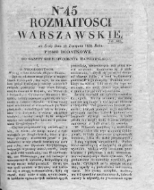 Rozmaitości Warszawskie : pismo dodatkowe do Gazety Korrespondenta Warszawskiego. 1828. Nr 45