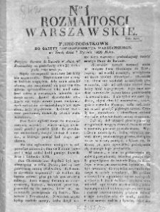 Rozmaitości Warszawskie : pismo dodatkowe do Gazety Korrespondenta Warszawskiego. 1829. Nr 1