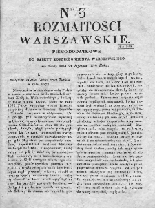 Rozmaitości Warszawskie : pismo dodatkowe do Gazety Korrespondenta Warszawskiego. 1829. Nr 3