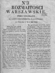 Rozmaitości Warszawskie : pismo dodatkowe do Gazety Korrespondenta Warszawskiego. 1829. Nr 9