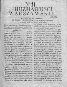 Rozmaitości Warszawskie : pismo dodatkowe do Gazety Korrespondenta Warszawskiego. 1829. Nr 11