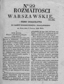 Rozmaitości Warszawskie : pismo dodatkowe do Gazety Korrespondenta Warszawskiego. 1829. Nr 22