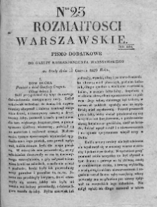 Rozmaitości Warszawskie : pismo dodatkowe do Gazety Korrespondenta Warszawskiego. 1829. Nr 23