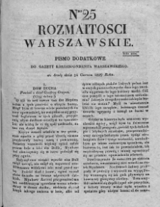 Rozmaitości Warszawskie : pismo dodatkowe do Gazety Korrespondenta Warszawskiego. 1829. Nr 25
