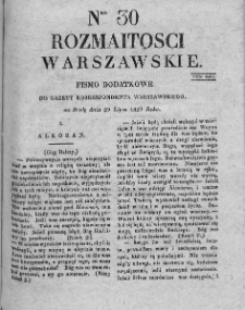 Rozmaitości Warszawskie : pismo dodatkowe do Gazety Korrespondenta Warszawskiego. 1829. Nr 30