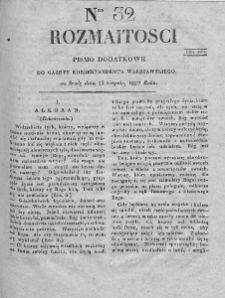 Rozmaitości Warszawskie : pismo dodatkowe do Gazety Korrespondenta Warszawskiego. 1829. Nr 32