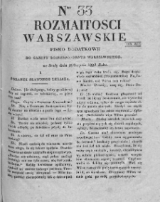 Rozmaitości Warszawskie : pismo dodatkowe do Gazety Korrespondenta Warszawskiego. 1829. Nr 33